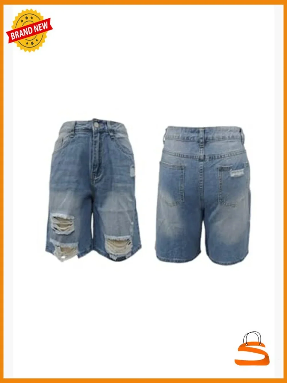 High Waisted Ripped Jean Shorts Baggy Bermuda Long Denim Jorts